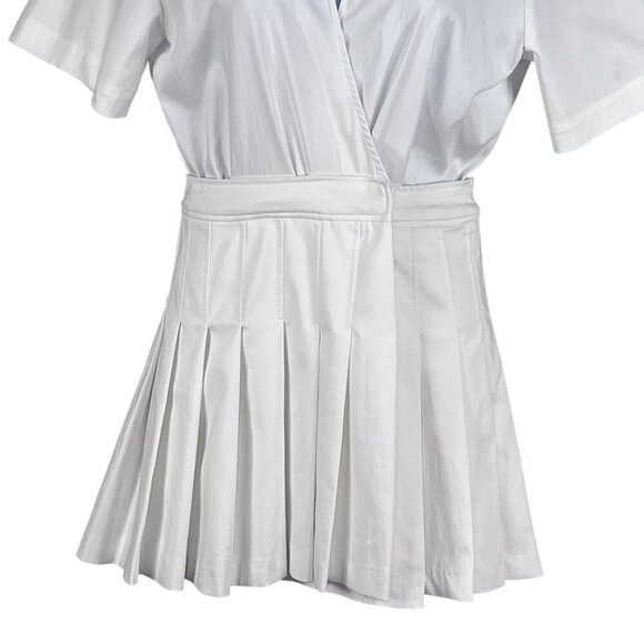 Zara Womens XS White Pleated Wrap Tennis Skort Dress Pickleball Preppy Old Money - Picture 9 of 15